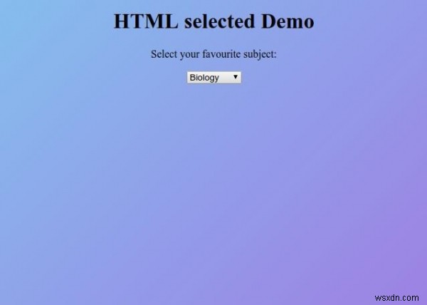 HTML 선택 속성 