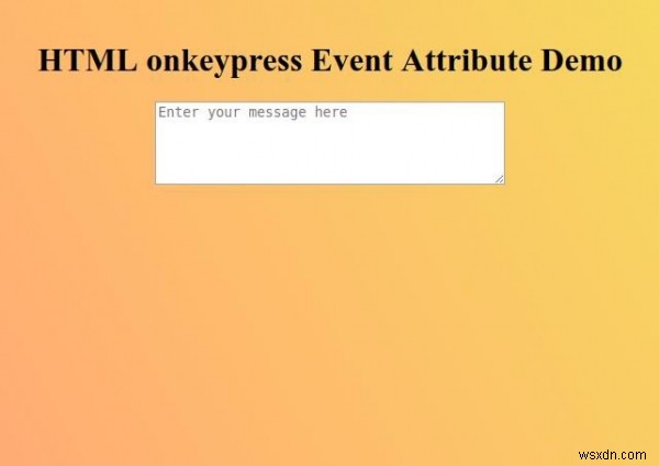 HTML onkeypress 이벤트 속성 