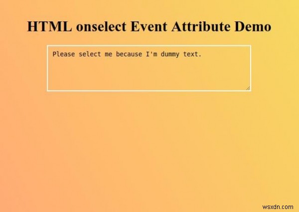 HTML onselect 이벤트 속성 