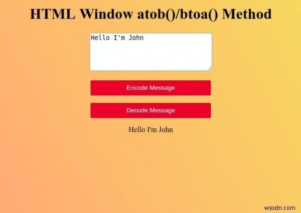 HTML 창 btoa( ) 메서드 
