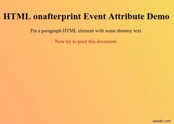 HTML onafterprint 이벤트 속성 