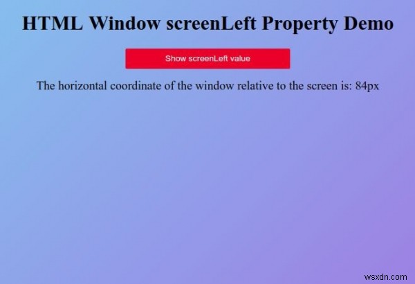 HTML 창 screenLeft 속성 