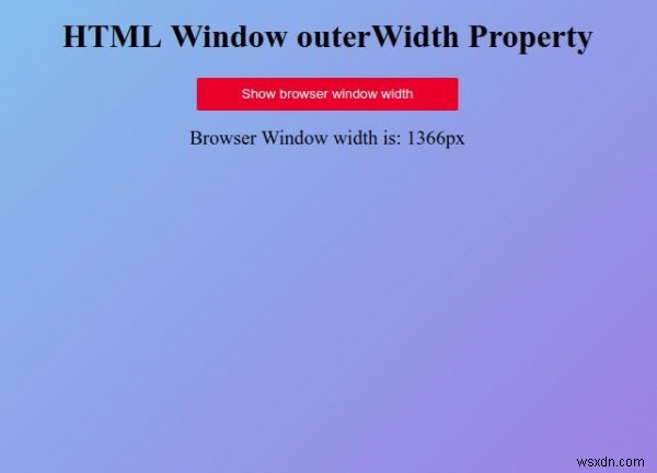 HTML 창 외부 너비 속성 