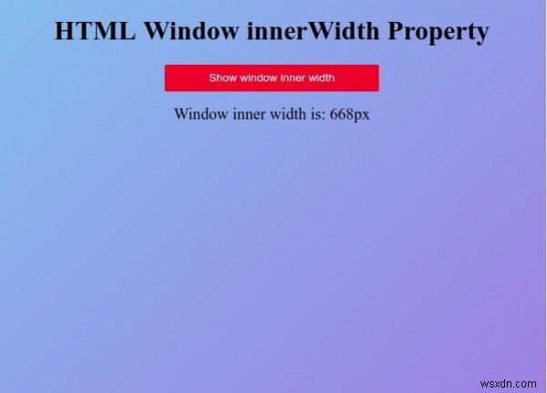 HTML 창 innerWidth 속성 