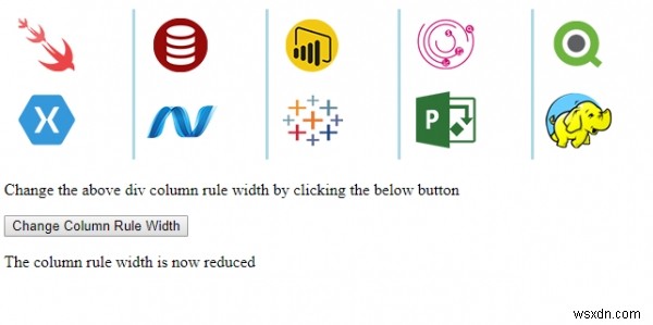 HTML DOM 스타일 columnRuleWidth 속성 