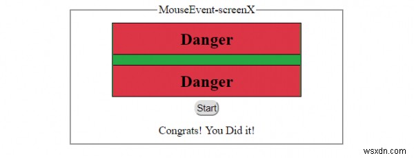 HTML DOM MouseEvent screenX 속성 