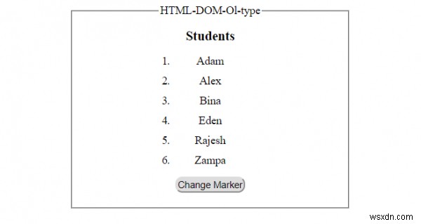 HTML DOM Ol 유형 속성 