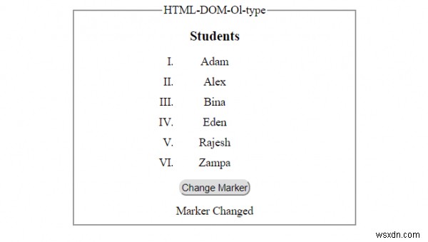 HTML DOM Ol 유형 속성 