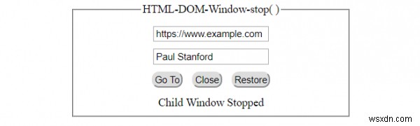 HTML DOM 창 stop() 메서드 