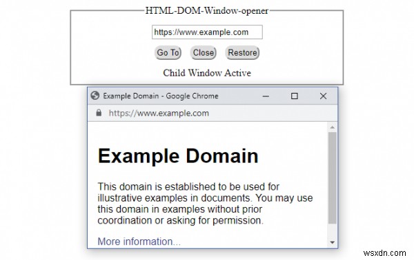 HTML DOM 창 오프너 속성 