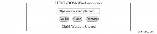 HTML DOM 창 오프너 속성 