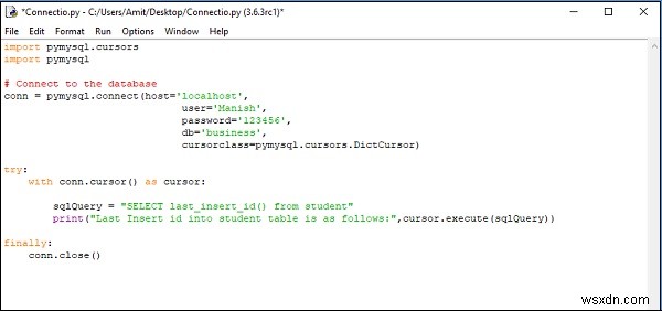 Python에서 MySQL 데이터베이스에 INSERT 후 ID를 어떻게 얻습니까? 