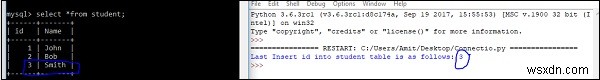 Python에서 MySQL 데이터베이스에 INSERT 후 ID를 어떻게 얻습니까? 