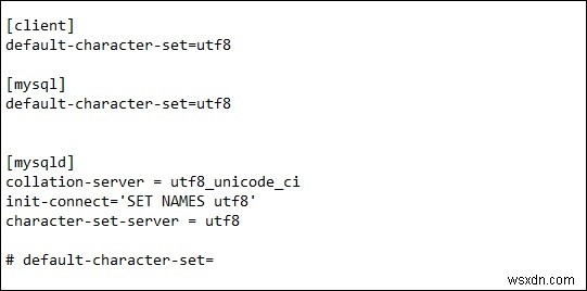 my.cnf에서 MySQL 기본 문자 집합을 UTF-8로 변경하시겠습니까? 