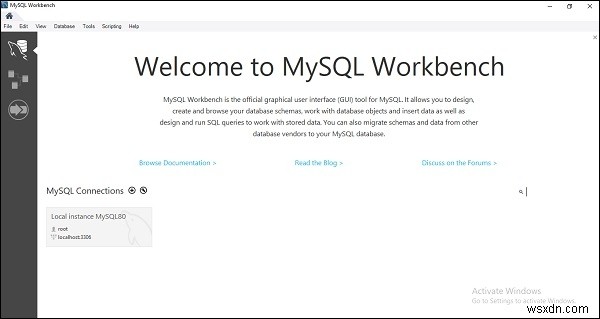 MySQL Workbench를 사용하여 서버에서 데이터베이스의 ER 모델을 얻는 방법은 무엇입니까? 