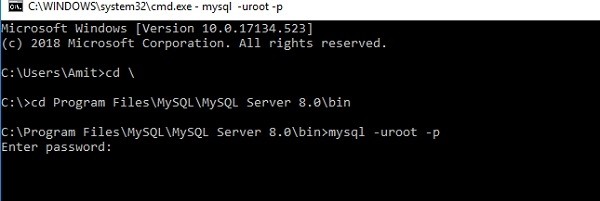 Windows10에서 MySQL 명령줄을 여는 방법은 무엇입니까? 