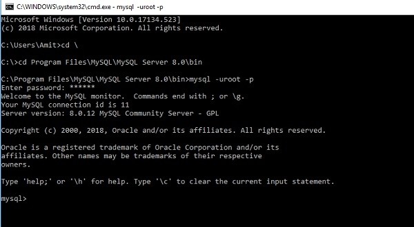 Windows10에서 MySQL 명령줄을 여는 방법은 무엇입니까? 