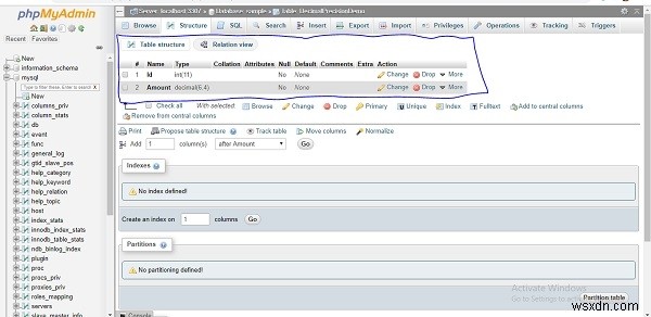 PHPMyAdmin을 사용하여 MySQL 데이터베이스에서 소수 자릿수 및 스케일 수를 지정하는 방법은 무엇입니까? 