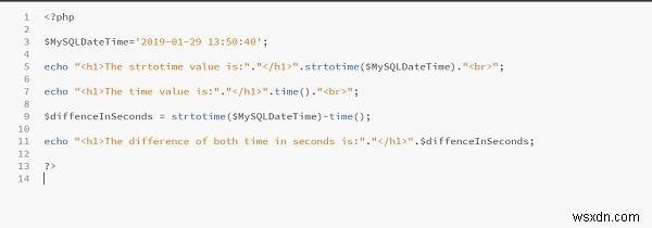 날짜 시간을 초로 변환하는 PHP의 MySQL TIME_TO_SEC() 메소드와 동일한 것은 무엇입니까? 