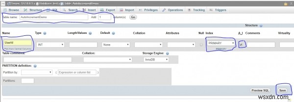 PhpMyAdmin을 사용하여 MySQL 데이터베이스의 열에 자동 증가를 추가하는 방법은 무엇입니까? 