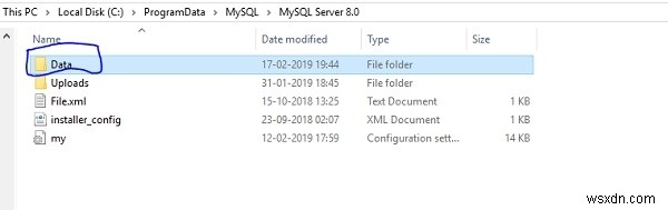 생성될 때 MySQL 데이터베이스는 어디에 저장됩니까? 