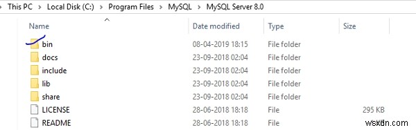 Windows OS에서 MySQL bin 디렉토리는 어디에 있습니까? 
