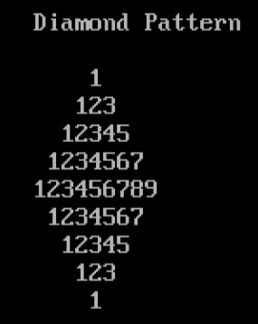 C에서 다이아몬드 패턴을 인쇄하는 프로그램 
