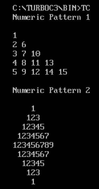 C에서 숫자 패턴을 출력하는 프로그램 