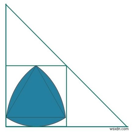 직각 삼각형 안에 내접하는 사각형 내에서 가장 큰 로 삼각형은? 