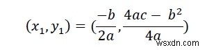 포물선의 꼭짓점, 초점 및 방향을 찾기 위한 C/C++ 프로그램? 