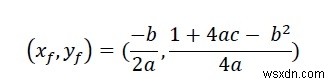 포물선의 꼭짓점, 초점 및 방향을 찾기 위한 C/C++ 프로그램? 