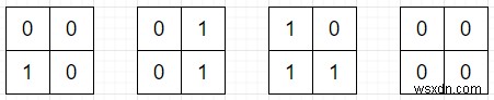 C++에서 이진 행렬을 0행렬로 변환하는 연산 수를 계산하는 프로그램 