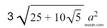 C++에서 십이면체의 표면적을 위한 프로그램 