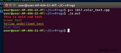Linux 터미널에 컬러 텍스트를 출력하는 방법은 무엇입니까? 