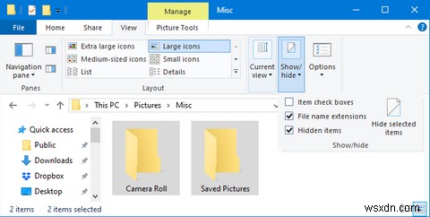 Windows 10에서 카메라 롤 및 저장된 사진 폴더를 삭제하는 방법 