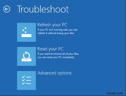 Windows 8 설치를 복원, 새로 고침 또는 재설정하는 방법 