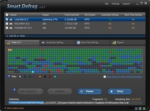 IObit Smart Defrag:뛰어난 하드 드라이브 조각 모음 및 최적화 도구 [Windows] 