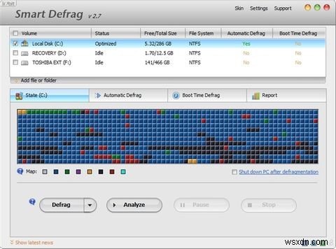 IObit Smart Defrag:뛰어난 하드 드라이브 조각 모음 및 최적화 도구 [Windows] 