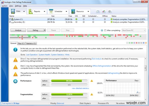 Auslogics Disk Defrag Pro로 디스크 성능 최적화 