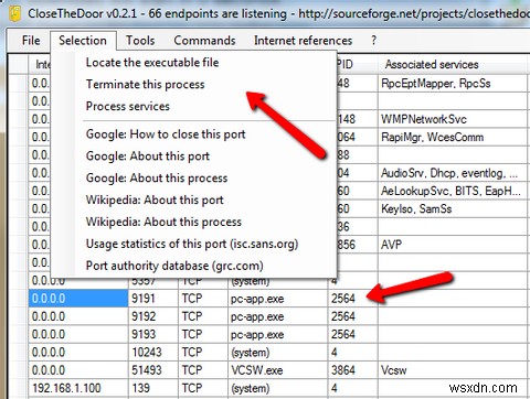 CloseTheDoor를 사용하여 PC에 대한 원치 않는 연결 종료 