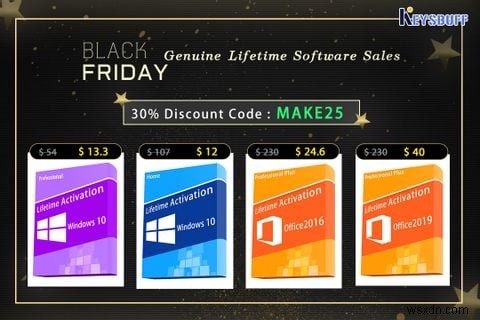 Keysbuffs Black Friday 거래로 Windows 10 및 Windows 11 70% 할인 