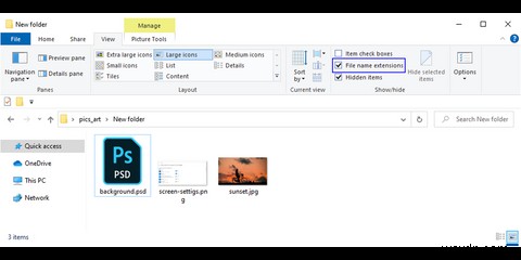 Windows 10에서 파일 확장명을 표시하는 4가지 방법 