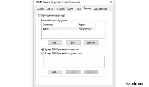 Windows 10에서 SNMP를 설치 및 구성하는 방법 