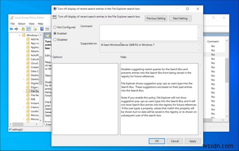 Windows 10에서 파일 탐색기 검색 및 주소 표시줄 기록을 지우는 방법 