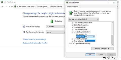 Windows 10 배터리 부족 알림이 표시되지 않을 때 수정하는 5가지 방법 