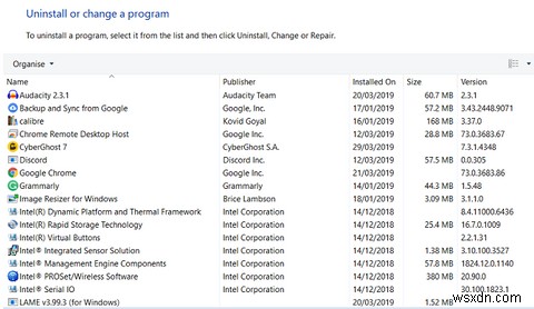 Windows 10에서 프로그램을 빠르게 제거하는 방법 