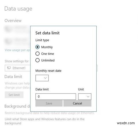 Windows에서 데이터 사용 제한을 설정하는 방법 
