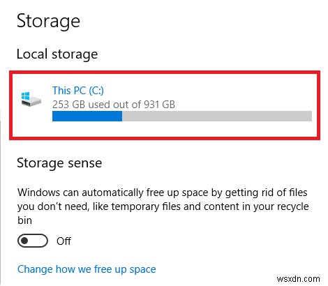 Windows 10 Storage Sense로 자동으로 디스크 공간 확보 