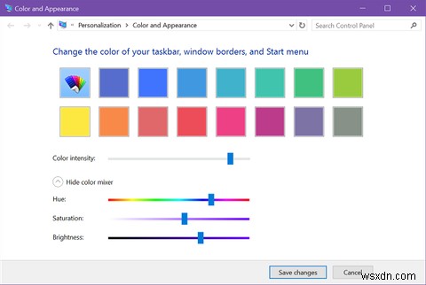 Windows 10에서 작업 표시줄 및 제목 표시줄의 사용자 지정 색상을 설정하는 방법 