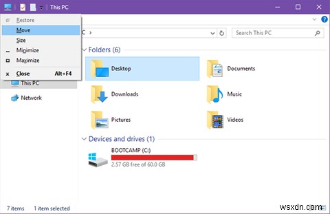 Windows 10에서 창을 픽셀 단위로 이동하는 방법 